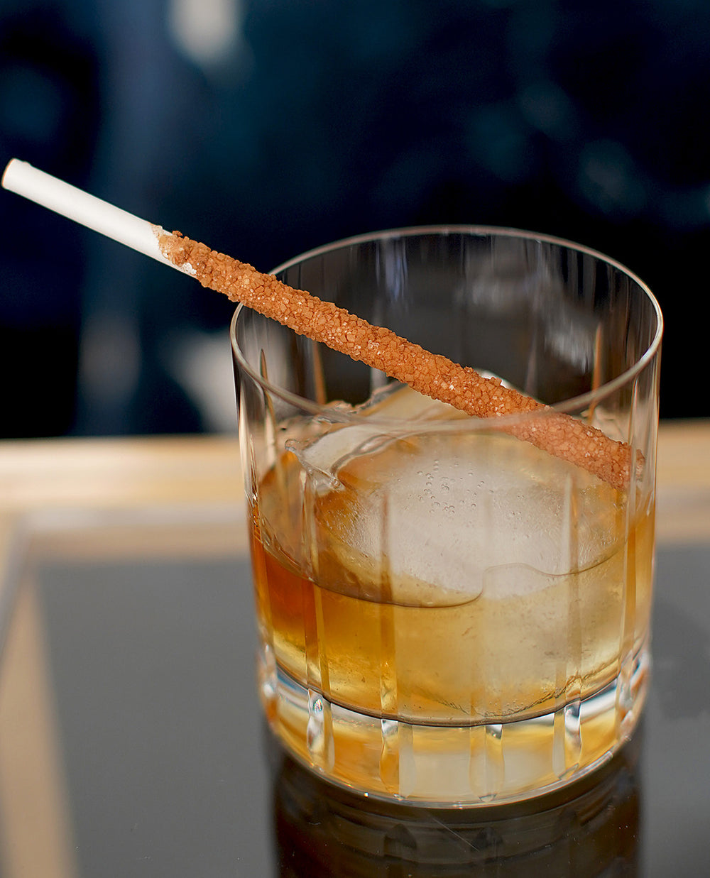 Pumpkin Spice Seasoned Straw in Cocktail