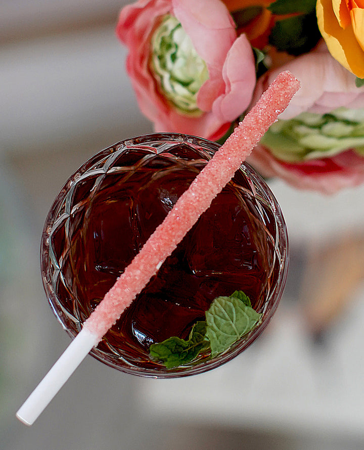 Strawberry Sparkle Seasoned Straw Cocktail
