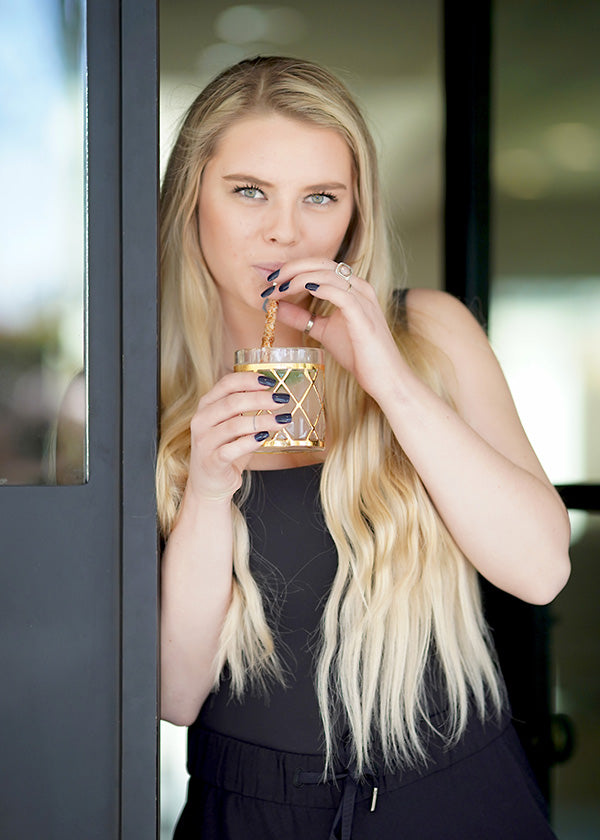Women Sipping Cocktail with Flavored Seasoned Straw