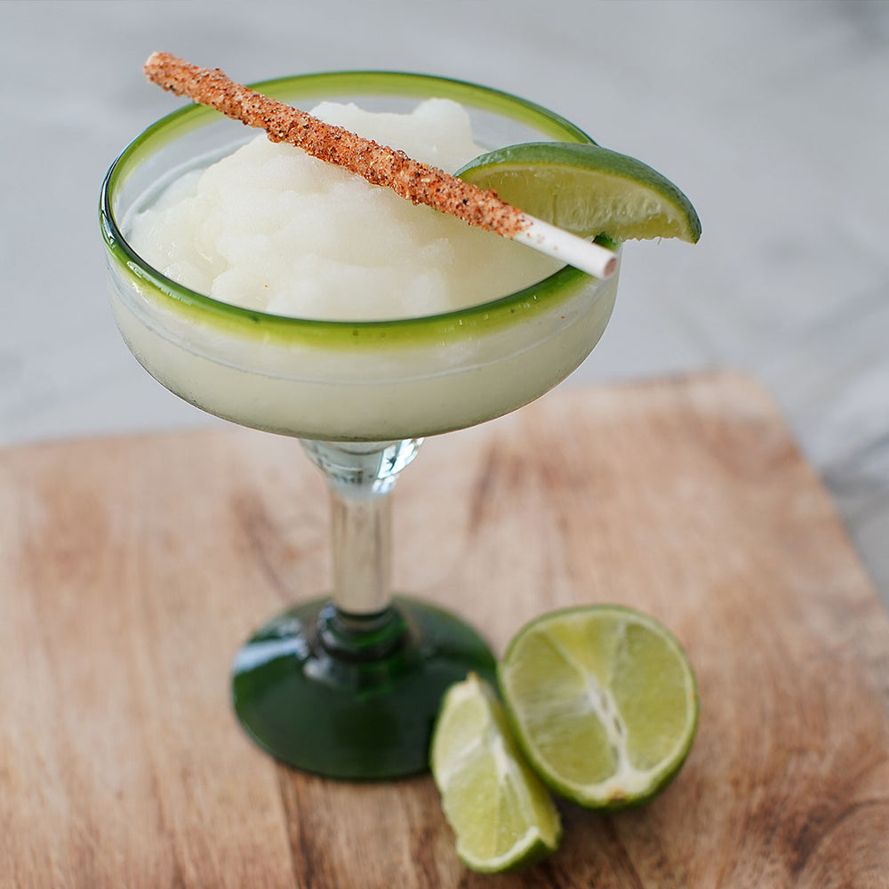 Mango Jalapeno Straw on a Margarita